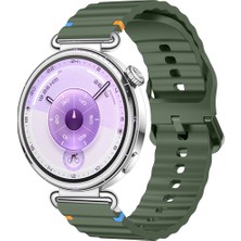 Huawei Watch Gt6 41MM Ile Uyumlu Dalga Desenli Tokalı Yumusaş Soft Silikon Kordon