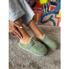 Kadın Sessiz Taban Yumuşak ve Hafif Kemerli Peluş Ev Terliği