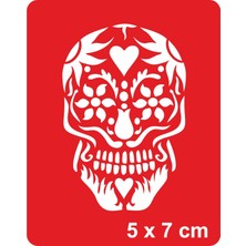 Çiçek Bahçesinde Iskelet Tattoo Geçici Dövme Şablonları Kına Kalıpları