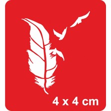 Küçük Bir Kuş Tüyü Tattoo Geçici Dövme Şablonları Kına Kalıpları