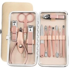 Çantalı 12 Parça Paslanmaz Çelik Manikür ve Pedikür Seti