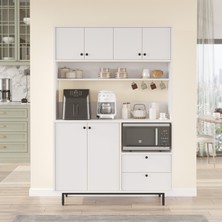 Latte Serisi Kahve Köşesi Çok Amaçlı Dolap Mutfak Dolabı Beyaz Lat5-W