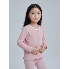 Kız Çocuk Fitilli %100 Pamuklu Düğmeli Hırka