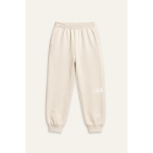 Erkek Çocuk Ribanalı Paça Fırçalı Tek Alt - Krem