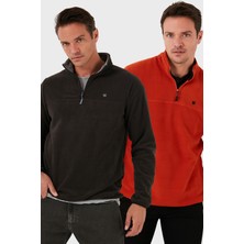 Buratti Slim Fit Anti-Pilling Tüylenme Yapmayan Bato Yaka Şardonlu 2'li Paket Polar Erkek POLAR 5906001S2