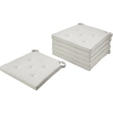 Justına Sandalye Minderi Ekru 42 / 35 x 40 x 4 Cm 6’lı