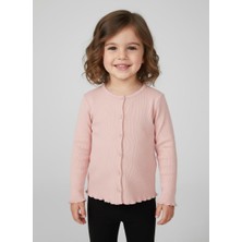 Kız Çocuk Fitilli %100 Pamuklu Düğmeli Hırka