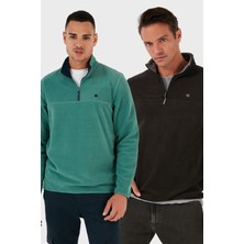 Buratti Slim Fit Anti-Pilling Tüylenme Yapmayan Bato Yaka Şardonlu 2'li Paket Polar Erkek POLAR 5906001S2