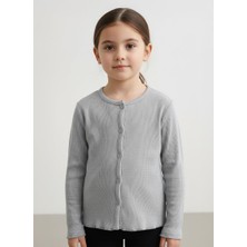 Kız Çocuk Fitilli %100 Pamuklu Düğmeli Hırka