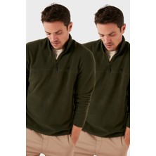 Buratti Slim Fit Anti-Pilling Tüylenme Yapmayan Bato Yaka Şardonlu 2'li Paket Polar Erkek POLAR 5906001S2