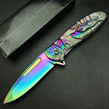 Alsepeteavm YSTL2956RB Geyik Motifli Gökkuşağı Kamp Çakısı