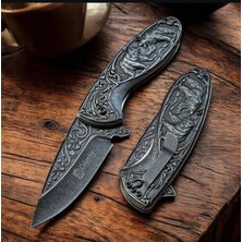 Alsepeteavm 2510-A Eskitme Ayı Motifli Kamp Çakısı