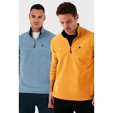 Buratti Slim Fit Anti-Pilling Tüylenme Yapmayan Bato Yaka Şardonlu 2'li Paket Polar Erkek POLAR 5906001S2