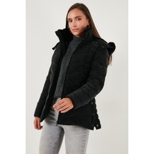 Lela Kapitoneli Slim Fit Çıkarılabilir Kapüşonlu Mont Bayan Mont 497MARA