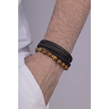 Gümüş Pazarım Örgü Model Deri Jasper Doğal Taş Bileklik Kombini