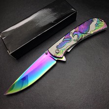 Alsepeteavm YST5952RB Kartal Motifli Gökkuşağı Kamp Çakısı