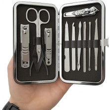 12 Parça Taşınabilir Tırnak Bakım Seti, Kadın ve Erkekler Için Profesyonel Çanta