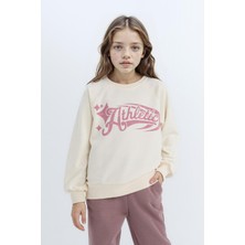 DeFacto Relax Fit Bisiklet Yaka Baskılı Sweatshirt Kız Çocuk D6988A824WN