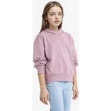 DeFacto Relax Fit Kapüşonlu Basic Düz Sweatshirt Kız Çocuk F0008A825AU