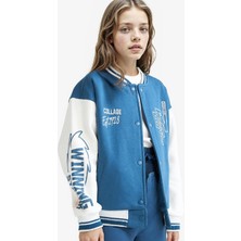 DeFacto Kolej Yaka Baskılı Bomber Ceket Kız Çocuk F1985A825AU