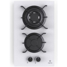 Narte CG20030W, Beyaz Renk, 2 Gözlü, Cam Ocak, 30 cm