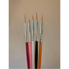 5'li Jel Tırnak Fırçası Seti, Kalıcı ve Güzel Çizimler Için