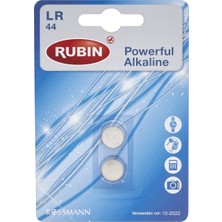 Rubin Düğme Alkalin Pil LR44 1,5V 2 Adet