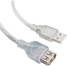 USB Uzatma Kablosu 1.5 Metre 2.0V Şeffaf