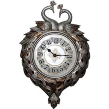 Duvara Asmalı Tavuskuşu Saat Dekoratif Hediyelik