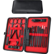 18 Parça Tırnak Bakım Seti, Taşınabilir ve Deri Çantalı, Evde Manikür Pedikür Seti