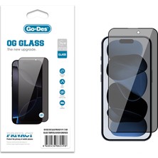 iPhone 17 Air Uyumlu Go Des Og Glass Privacy Antistatik Temperli Cam Ekran Koruyucu Siyah