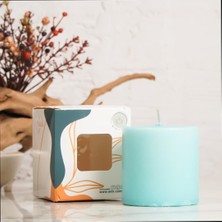 7x7 cm Mitr Buz Yeşili Silindir Mum