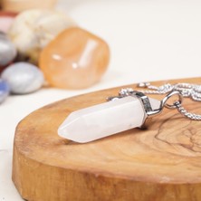 Kristal Kuvars Doğal Taş Kolye