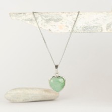 Aventurin Kalpli Kaplama Dogal Taş Kolye