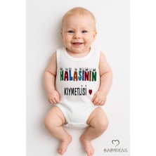Babyden's Halasının Kıymetlisi Yazılı Kolsuz Bebek Body – Pamuk Eğlenceli Yazlık Zıbın Body Tulum 03-24AY