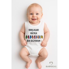 Babyden's Yazılı Kolsuz Bebek Body Pamuk Komik Zıbın Baskılı Erkek Çocuk İçin Harçlıkları Hazırla