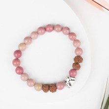 Pembe Jasper Doğal Taş Bileklik