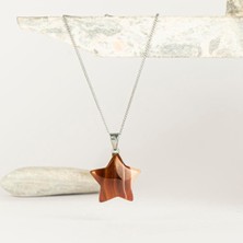 Botswana Akik Yıldız Temalı Dogal Taş Kolye