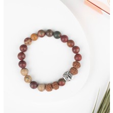 Renkli Jasper Doğal Taş Bileklik