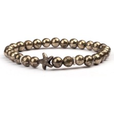 Pirit Doğal Taş Bileklik (6 Mm) – Koruyucu Aura