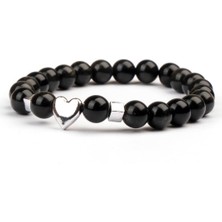 Obsidyen Doğal Taş Bileklik (8 Mm) – Ayna Taşı