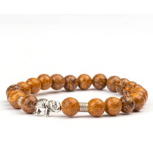 Ağaç Jasper Doğal Taş Bileklik (8 Mm) – Sessiz Güç