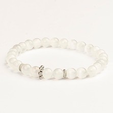 Selenit Doğal Taş Bileklik (6 Mm) – Bedenin Şafağı