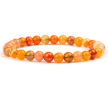 Karnelyan Akik Doğal Taş Bileklik (6 Mm) – Savaşçı Enerji