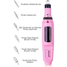 Pembe Elektrikli Manikür ve Pedikür Törpü Cihazı, Şık ve Pratik Kullanım