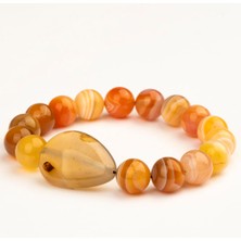 Karnelyan Akik Doğal Taş Bileklik (10 Mm) – Cevher Gücü