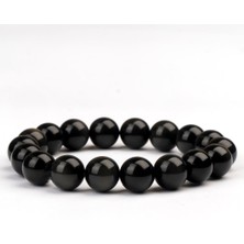 Obsidyen Doğal Taş Bileklik (10 Mm) – Sonsuz Derinlik
