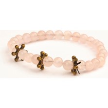 Pembe Kuvars Doğal Taş Bileklik (6 Mm) – Kalp Işıltısı