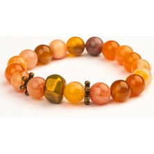 Karnelyan Akik Doğal Taş Bileklik (10 Mm) – Içten Parıltı