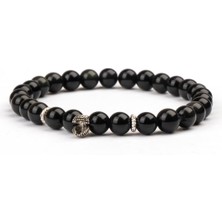 Obsidyen Doğal Taş Bileklik (6 Mm) – Zihin Zırhı